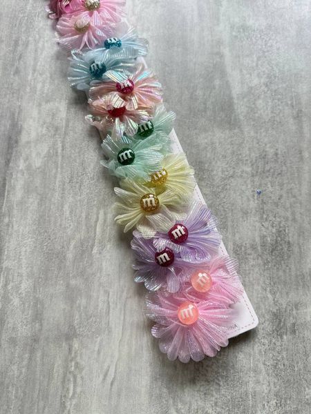 Дитячі заколочки ( лапка ) квіточка з M&D ( 10 пар ) уп. 20 шт. ( 6 см ) NS-0001175 фото