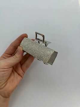 Краб металічний, прямокутний, срібний, дрібне каміння, 9 см, шт. NS0000726 фото