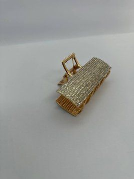 Краб металічний, прямокутний, золотий, дрібне каміння, 9 см, шт. NS0000727 фото