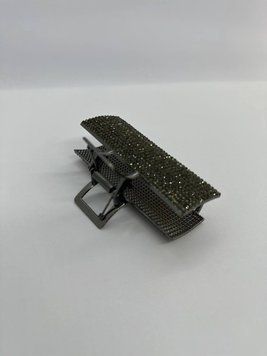 Краб металічний, прямокутний, графіт, дрібне каміння, 9 см, шт. NS0000728 фото