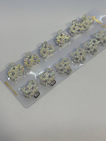 Крабик металічний 0034 ( 2 см ) уп.12 шт, срібні бантик NS-0001286 фото