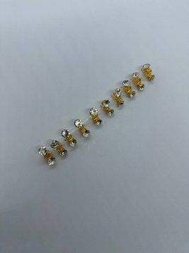 Крабики для волосся, манюні, золоті з камінцем, 2 см, уп.10 шт. NS0000737 фото