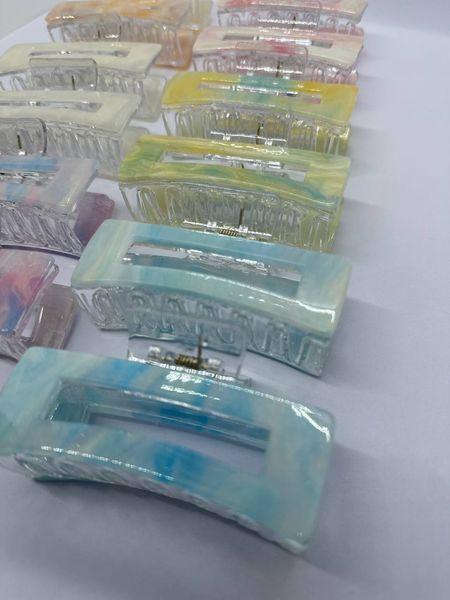 Краб пряимокутний, французький акрил, глянц, перламутровий ( 6 кольорів по 2 шт) 8,5 см, 12 шт NS-0000854 фото