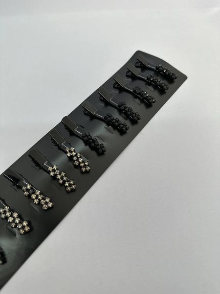 Заколка ( лапка ) чорна , камінці ромбіком , 4 см , 2 види ( уп. 12 шт) 002 NS-0000907 фото