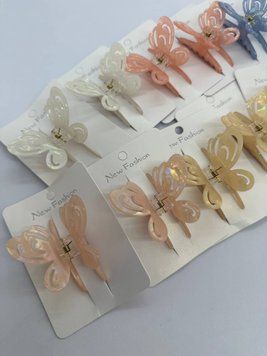 Краби метелики, 6 кольорів * 2 шт., перламутрові, код 0025, уп. 12 шт., 6 см. NS0000702 фото
